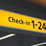 Check in airport sign